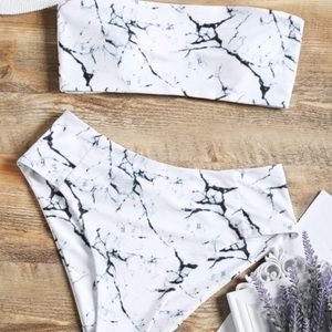 Marble bandeau bikini set ✨